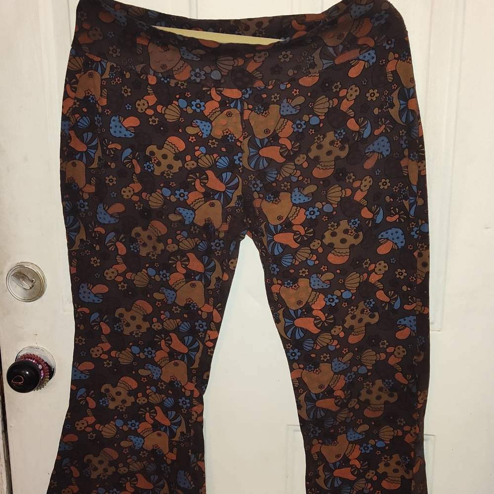 Brown Floral Patterned Pants